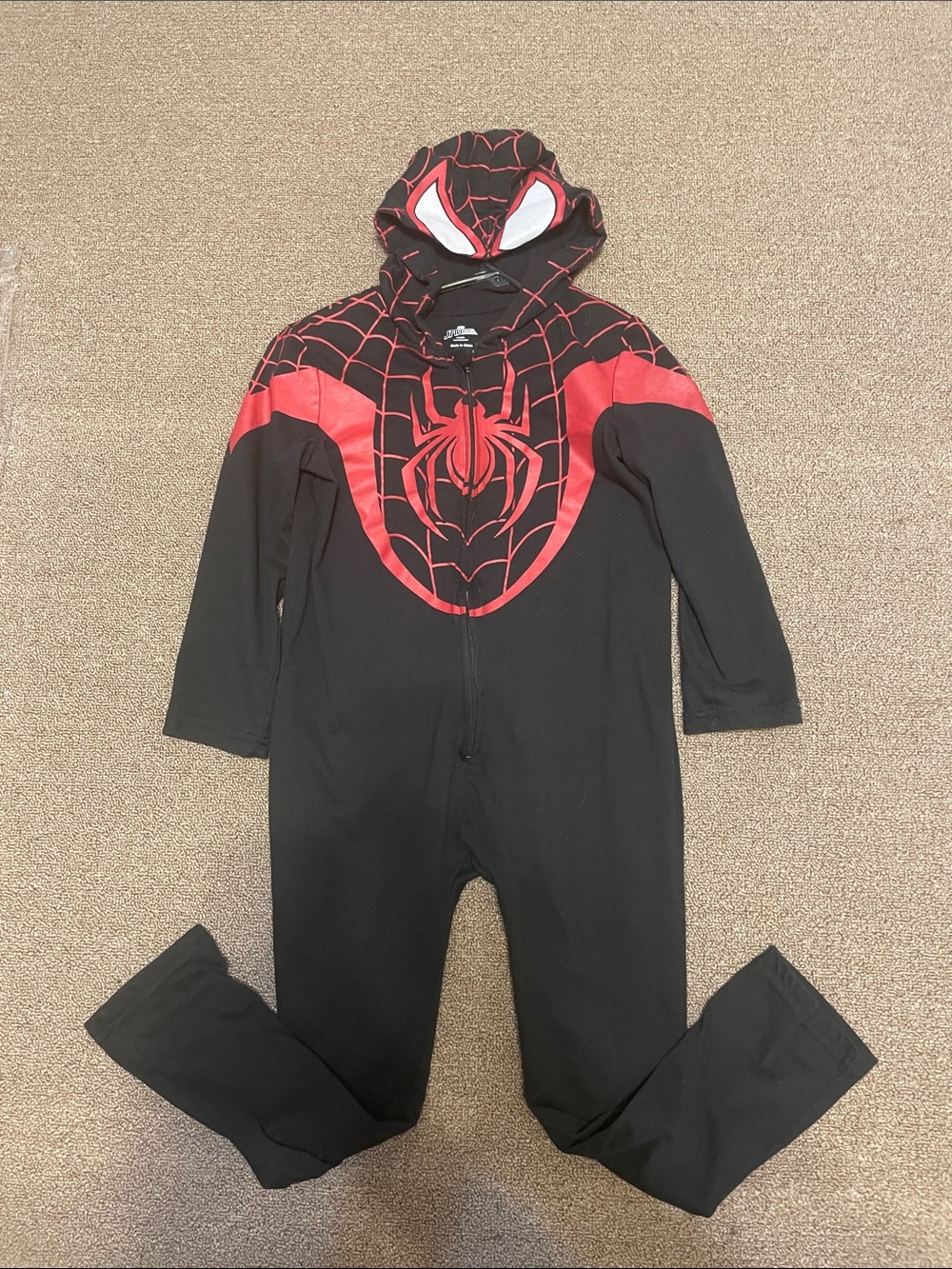 Marvel Miles Morales Black and Red Spider Hooded Costume